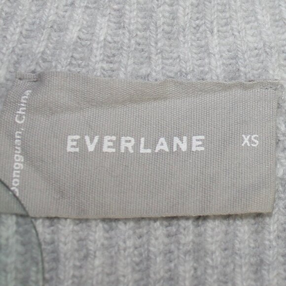 Everlane 93% Cashmere Mock neck Sweater Women's Gray Ribbed Balloon Sleeve XS - Picture 5 of 7